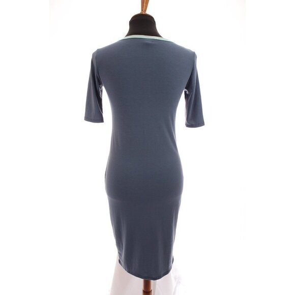 Lularoe Julia Dress Fitted Unicorn Stretch Color Block Print Blue Red Sz XS - Picture 9 of 12